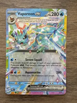 Pokemon Vaporeon ex 023/131 Double Rare Prismatic Evolutions Card NM - Image 1