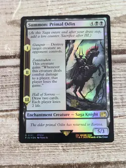 MTG Summon: Primal Odin – Pre-Release Promo Card – MTG x Final Fantasy R0121 NM - Image 2