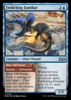 Frolicking Familiar // Blow Off Steam Foil (226) Wilds of Eldraine WOE MTG Magic - Image 1