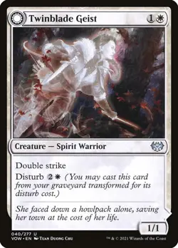 Twinblade Geist // Twinblade Invocation Foil (040) Innistrad: Crimson Vow MTG - Image 1