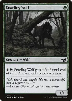 Snarling Wolf Foil (219) Innistrad: Crimson Vow VOW MTG Magic - Image 1