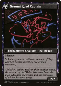 Okiba Reckoner Raid // Nezumi Road Captain Foil (117) Kamigawa: Neon Dynasty MTG - Image 2