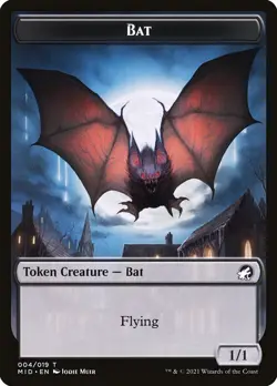 Clue (016) // Bat (004) Foil Token Innistrad: Midnight Hunt MID MTG Magic - Image 2