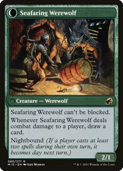 Suspicious Stowaway // Seafaring Werewolf (080) Innistrad: Midnight Hunt MID MTG - Image 2