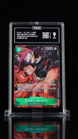 TAG 9 MINT JP One Piece 2022 Monkey D. Luffy OP02-041 Alt Art Parallel NR6 - Image 1
