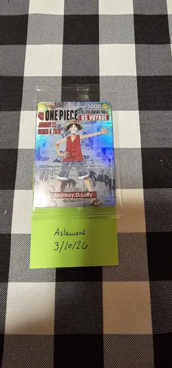 SEALED One Piece Monkey.D.Luffy US College Basketball Promo Card - Image 1