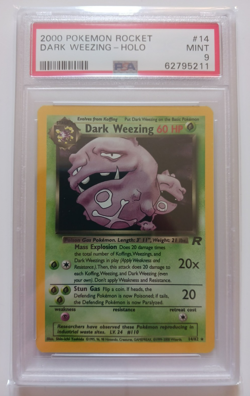 PSA 9 Dark Weezing Pokemon Card Holo WOTC 14/82 Team Rocket Rare Vintage 2000 - Image 1