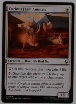MTG TLA: Curious Farm Animals (Creature) Avatar: The Last Airbender 014 Common - Image 1