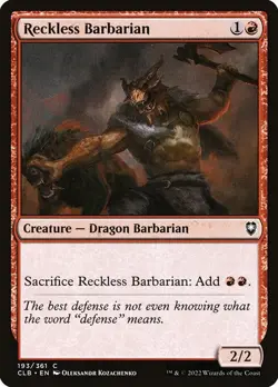 [MTG] Reckless Barbarian (Foil) (193) (CLB) NM - Image 1