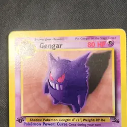 Gengar Fossil 1st Edition Rare 20/62 80 HP Stage 2 1999 (English) Pokemon - Image 2