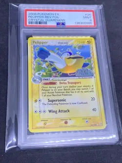 2006 POKEMON EX CRYSTAL GUARDIANS #26 PELIPPER-REVERSE FOIL PSA 9 - Image 1