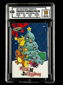 2024 Pokemon CG 10 Pika Bulbasaur Charmander Christmas TCG XMAS Holiday CGC PSA - Image 1