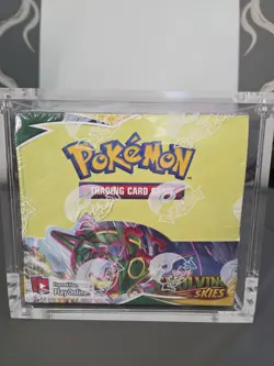 Pokemon TCG Sword & Shield Evolving Skies Booster Box Sealed with acrylic case - Image 1