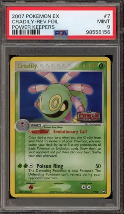 Pokemon Cradily EX Power Keepers Reverse Holo Rare #7 PSA 9 Mint - Image 1