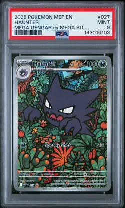 2025 POKEMON MEP EN-ME BLACK STAR PROMO #027 HAUNTER PSA 9 - Image 1