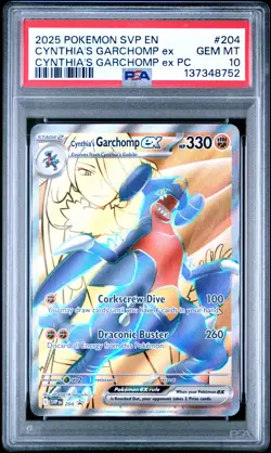 2025 POKEMON SVP EN-SV BLACK STAR PROMO #204 CYNTHIA'S GARCHOMP EX PSA 10 - Image 1