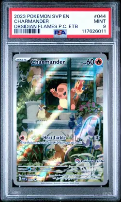 2023 POKEMON OBSIDIAN FLAMES POKEMON CENTER ETB PROMO SVP #044 CHARMANDER PSA 9 - Image 1