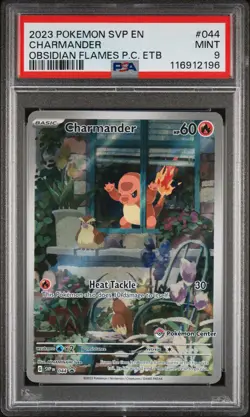 2023 POKEMON OBSIDIAN FLAMES POKEMON CENTER ETB PROMO SVP #044 CHARMANDER PSA 9 - Image 1