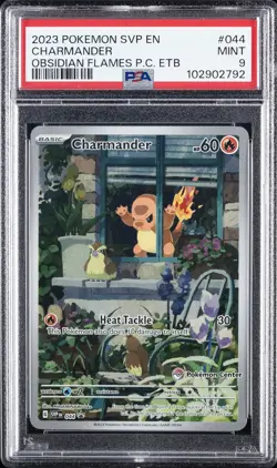 2023 POKEMON OBSIDIAN FLAMES POKEMON CENTER ETB PROMO SVP #044 CHARMANDER PSA 9 - Image 1