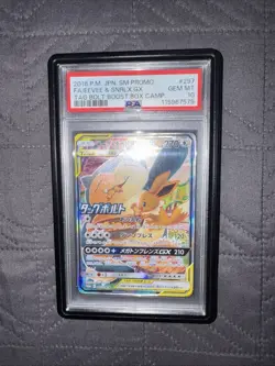 2018 Pokemon Japanese SM Promo Tag Bolt #297 FA/ Eevee & Snorlax Gx PSA 10 - Image 2