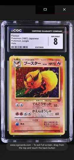 1997 Pokemon Japanese Jungle #136 Flareon-Holo Cgc 8 - Image 1