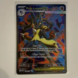 Pokemon Mega Lucario EX 160/132 Me01 Mega Evolution Ultra Rare Holo 340HP - Image 1