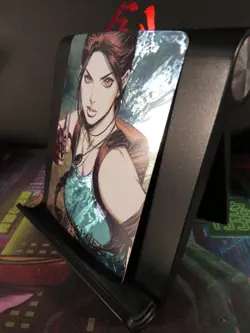 Lara Croft Tomb Raider Art Card Rare Holo Laser Collectible Video Game CCG NM - Image 2