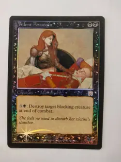 MTG FOIL MERCADIAN MASQUES SILENT ASSASSIN EX MAGIC THE GATHERING BLACK RARE - Image 4