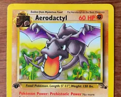Pokemon 1st Edition Aerodactyl 16/62 Fossil Regular Non-holo TCC Vintage 1999 - Image 2