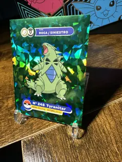 2025 Pokemon Full House #248 Tyranitar Green Cracked Ice Holo Sticker - Image 2