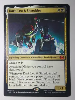 Dark Leo & Shredder 0142 TMNT Magic the Gathering card - Image 1