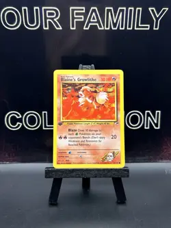 1st Edition Blaine’s Growlithe 62/132 Gym Heroes Pokemon TCG Regular WOTC LP - Image 1