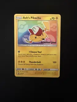 Pokemon TCG Ash's Pikachu SM108 Black Star Promo 2017 NM - Image 1