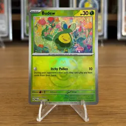 Pokemon Prismatic Evolutions - 004/131 Budew - Master Ball Reverse - NM/M - Image 1