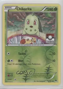 Chikorita (Pokemon League Stamp) Reverse Foil Pokemon XY Breakpoint #1 - Image 1