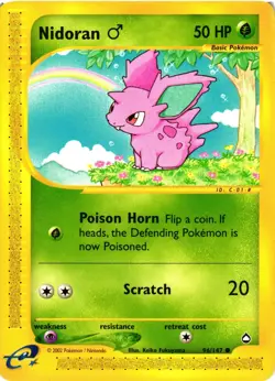 Pokemon TCG Nidoran (Male) Aquapolis 96/147 Common LP - Image 1