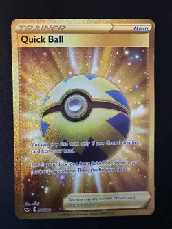 Pokemon Quick Ball Sword & Shield 216/202 Gold Secret Rare Holo Near mint - Image 1