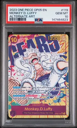 2023 One Piece English Monkey D Luffy OP05-119 Gear 5 Alt Art PSA 10 GEM MINT 💎 - Image 1