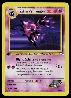 Pokemon Card - Sabrina's Haunter Gym Heroes 58/132 Uncommon 1st Edition - Image 1