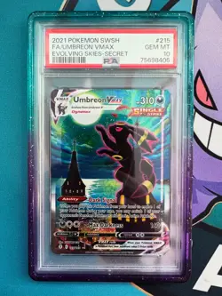 POKEMON CARD UMBREON VMAX 2021 EVOLVING SKIES 215/203 ALT ART SECRET RARE PSA 10 - Image 1