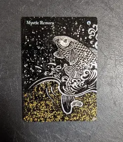 Mystic Remora 24k Gold And Platinum Leaf - Altered Art Mtg Hand Painted EDH - Image 2