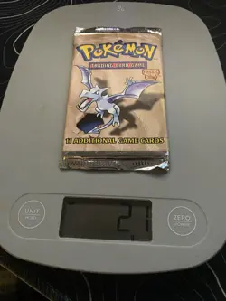Heavy🔥21 Grams 1999 Pokemon Unlimited Fossil Aerodactyl Sealed Booster Pack 742818060714 - Image 1
