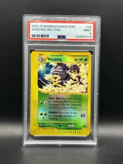 PSA 9 Weezing 32/165 Expedition 2002 Reverse Holo Pokemon Card E-Series WOTC - Image 1