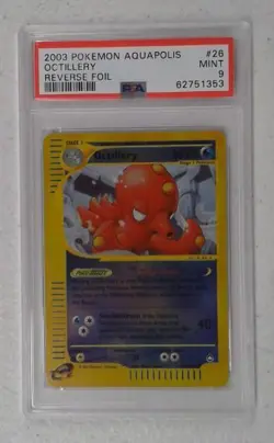 1x V0345: 2003: Octillery: 26/147: Aquapolis: Reverse Holo Rare: PSA: 9: Mint: - Image 1