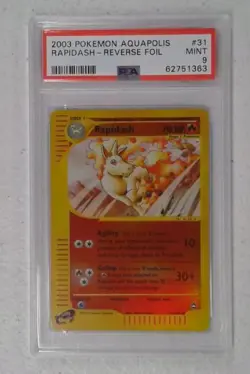 1x V0339: 2003: Rapidash: 31/147: Aquapolis: Reverse Holo Rare: PSA: 9: Mint: 6 - Image 1