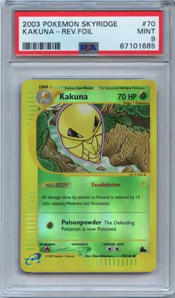 Pokemon PSA 9 Mint Kakuna Reverse Holo 70/144 Skyridge - Image 1