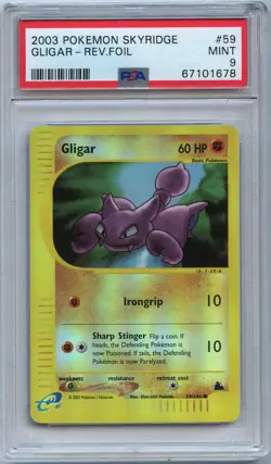 Pokemon PSA 9 Mint Gligar Reverse Holo 59/144 Skyridge - Image 1