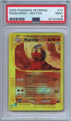 Pokemon PSA 9 Mint Magcargo Reverse Holo 17/144 Skyridge - Image 1