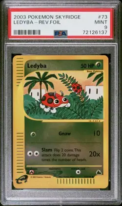 Pokemon PSA 9 Mint Ledyba Reverse Holo 73/144 Skyridge - Image 1