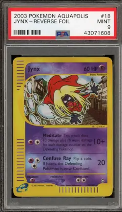 Pokemon Jynx Aquapolis Reverse Holo Rare #18 PSA 9 Mint - Image 1